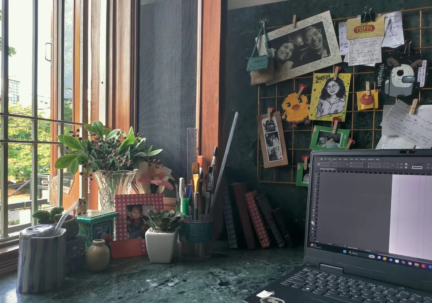 My desk and mood board