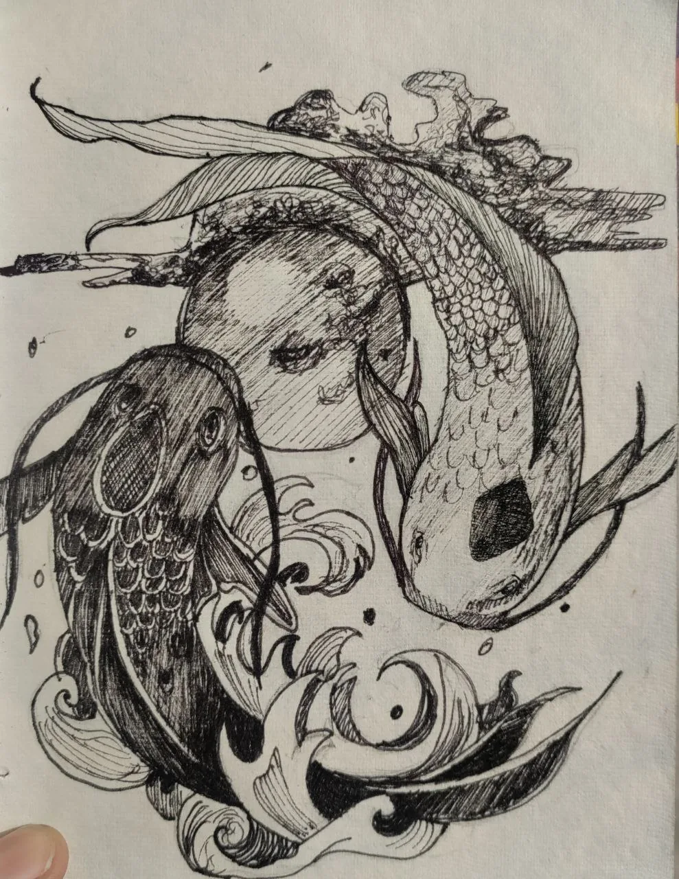 Koi ink drawing